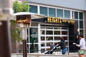 Heights is a unique draft room with a garage door and a variety of brews and more.